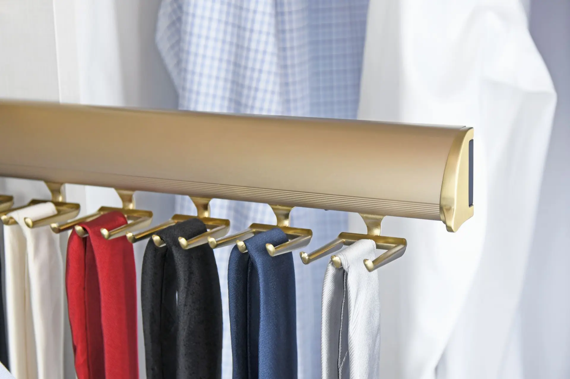 Matte gold tie rack