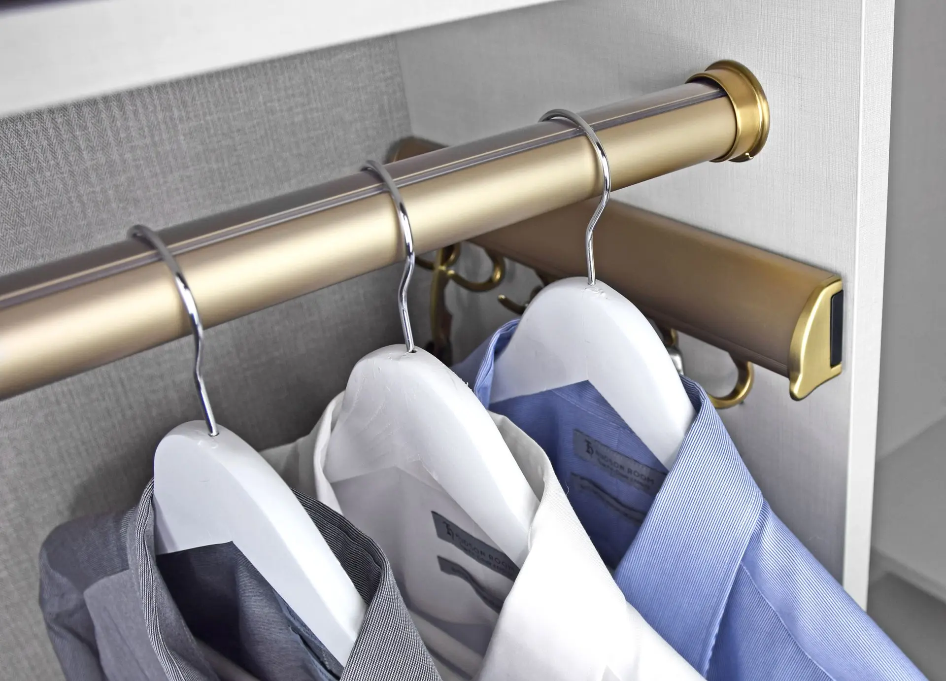 Matte gold hanging rod