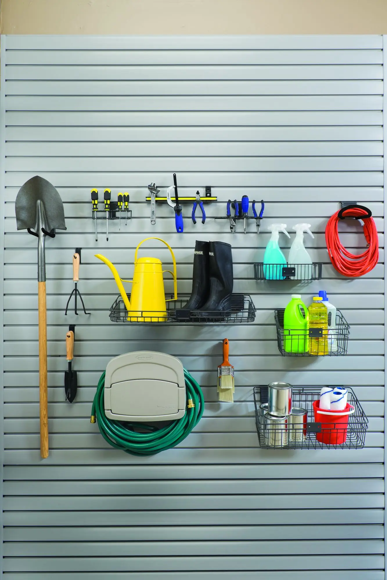 Accessories with Gray Slat Walls