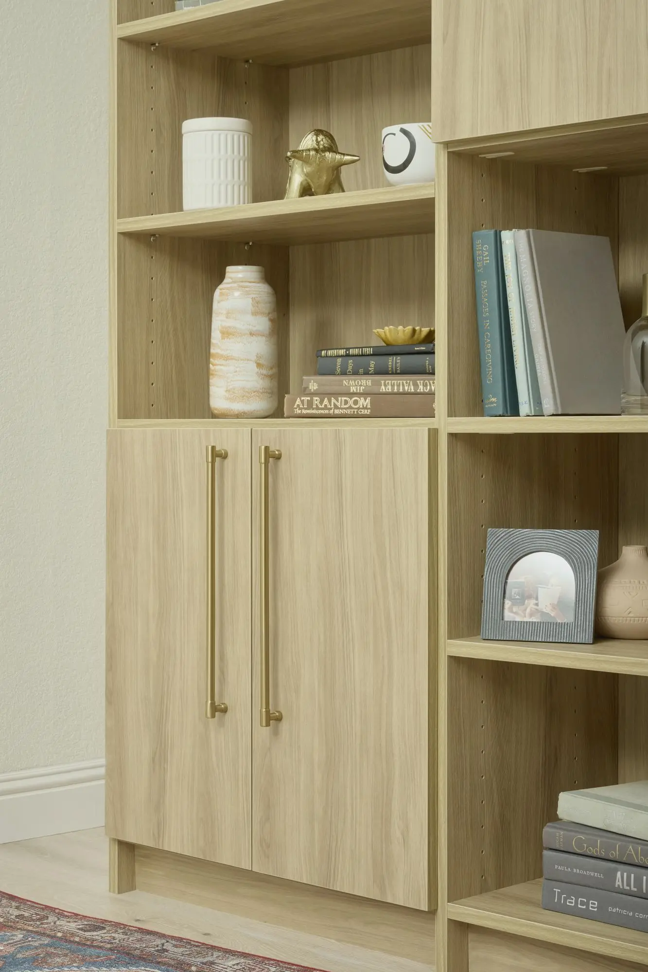 Modern built in bookshelves near me featuring custom home office storage and display cases