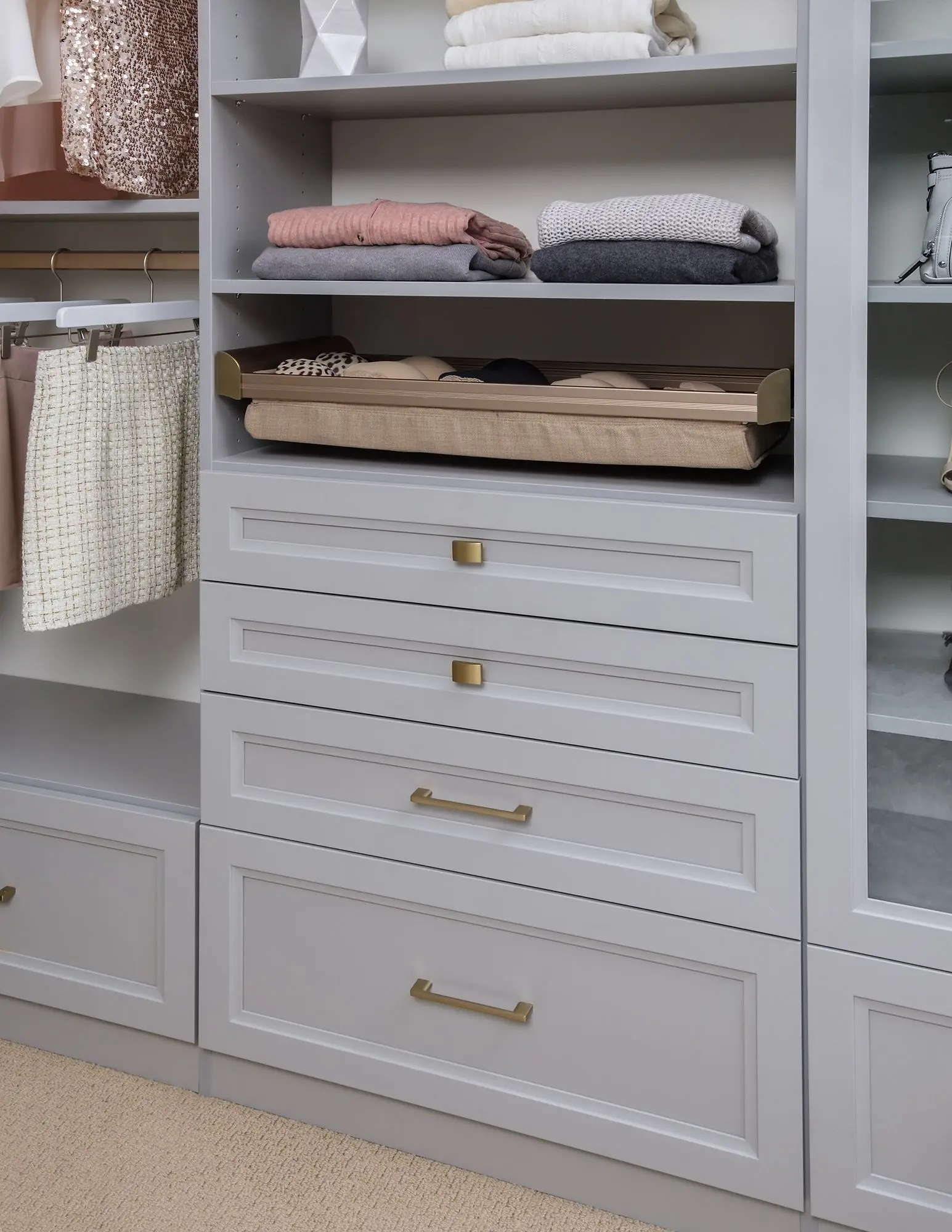 Bespoke bedroom custom home storage cabinetry installed for a home in Pembroke Pines