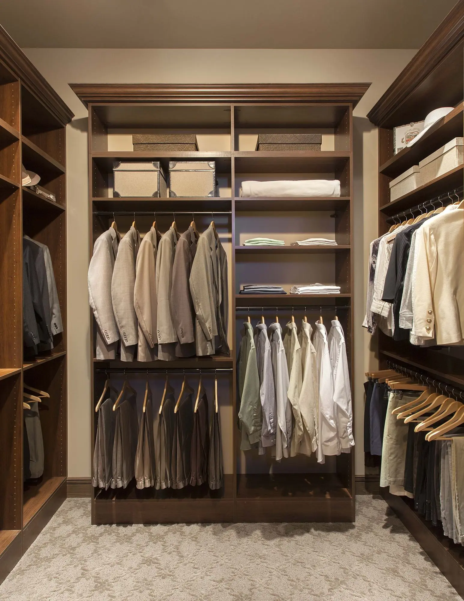 Coco dark rich wood finish custom closets Boca Raton area installation for master bedrooms