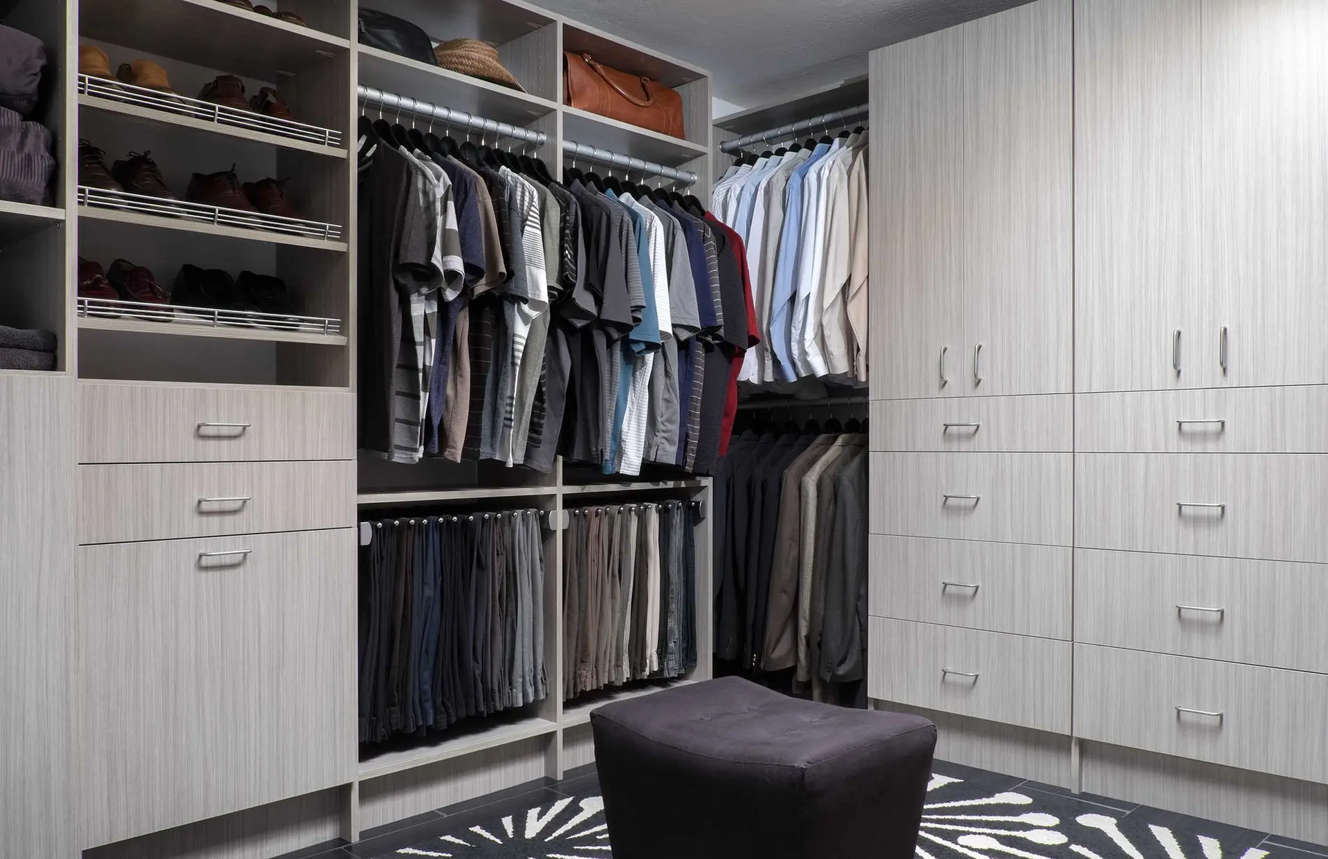 Spacious customized wardrobe layout maximizing bedroom storage space in Broward County