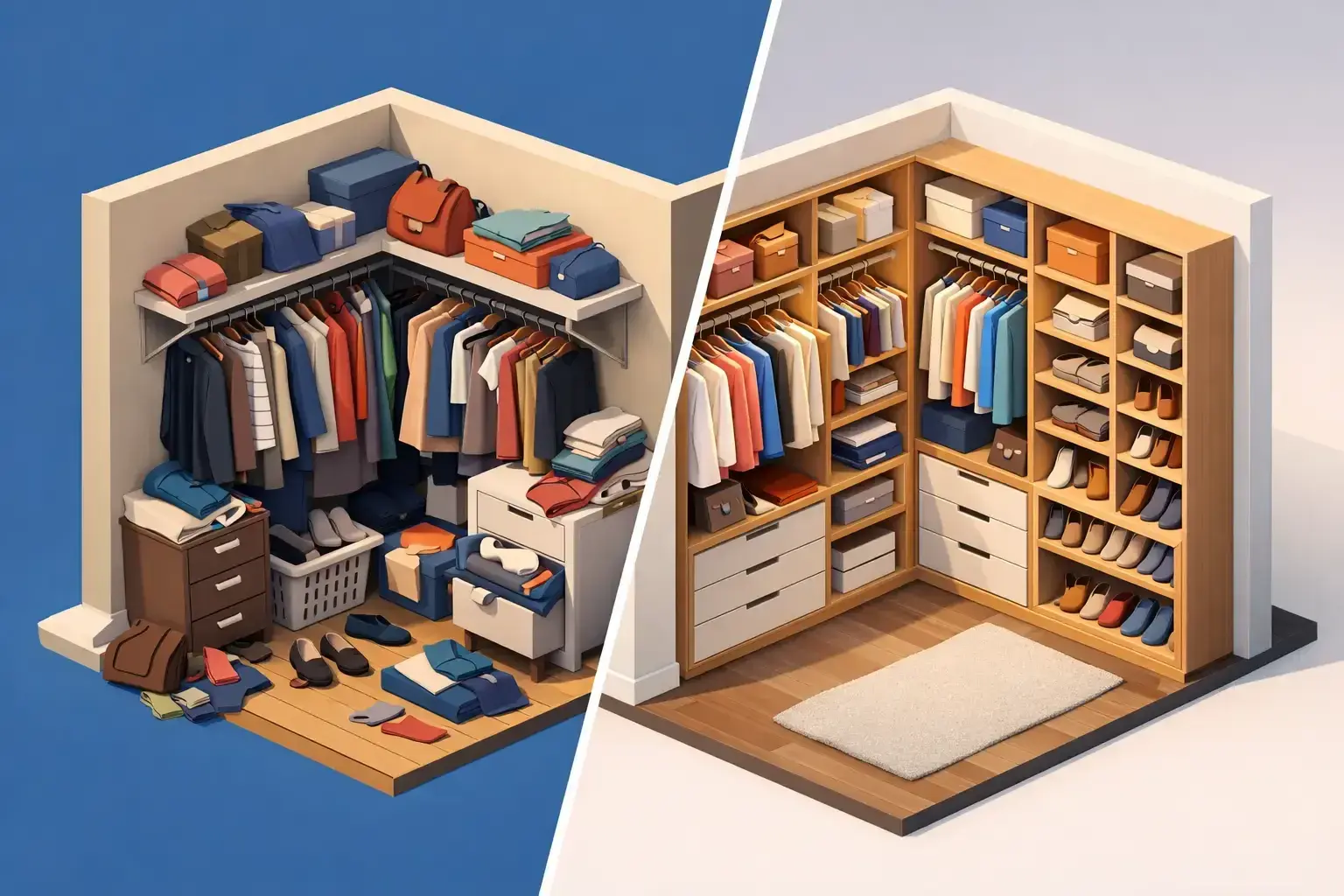 A Custom Closet Before and After Example That Works