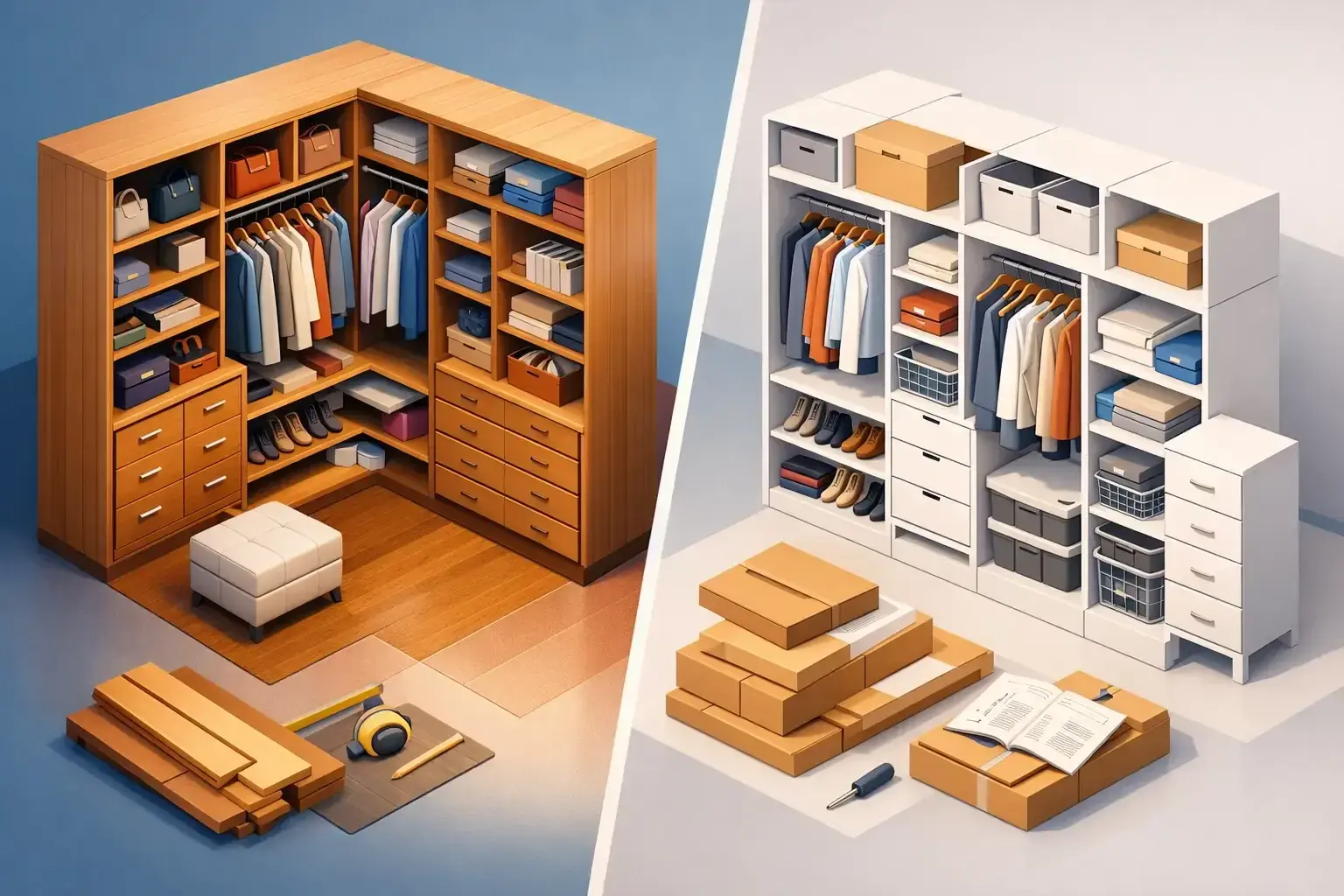 Custom Closets vs Prefab Systems Compared