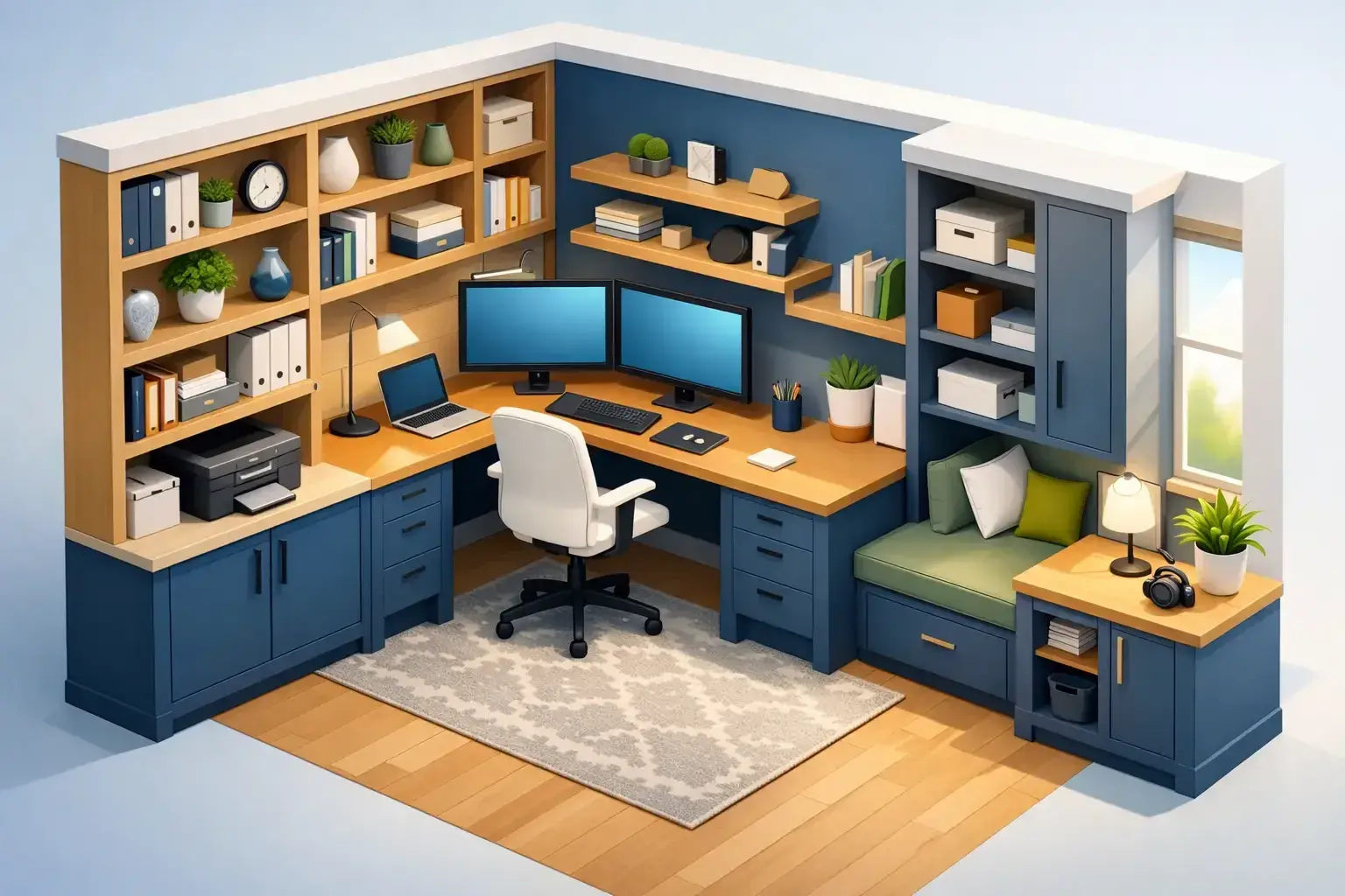 Custom Home Office Built Ins That Work Hard