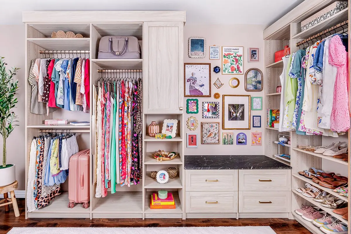 Elegant master bedroom custom closets Parkland FL layout with modern finishes