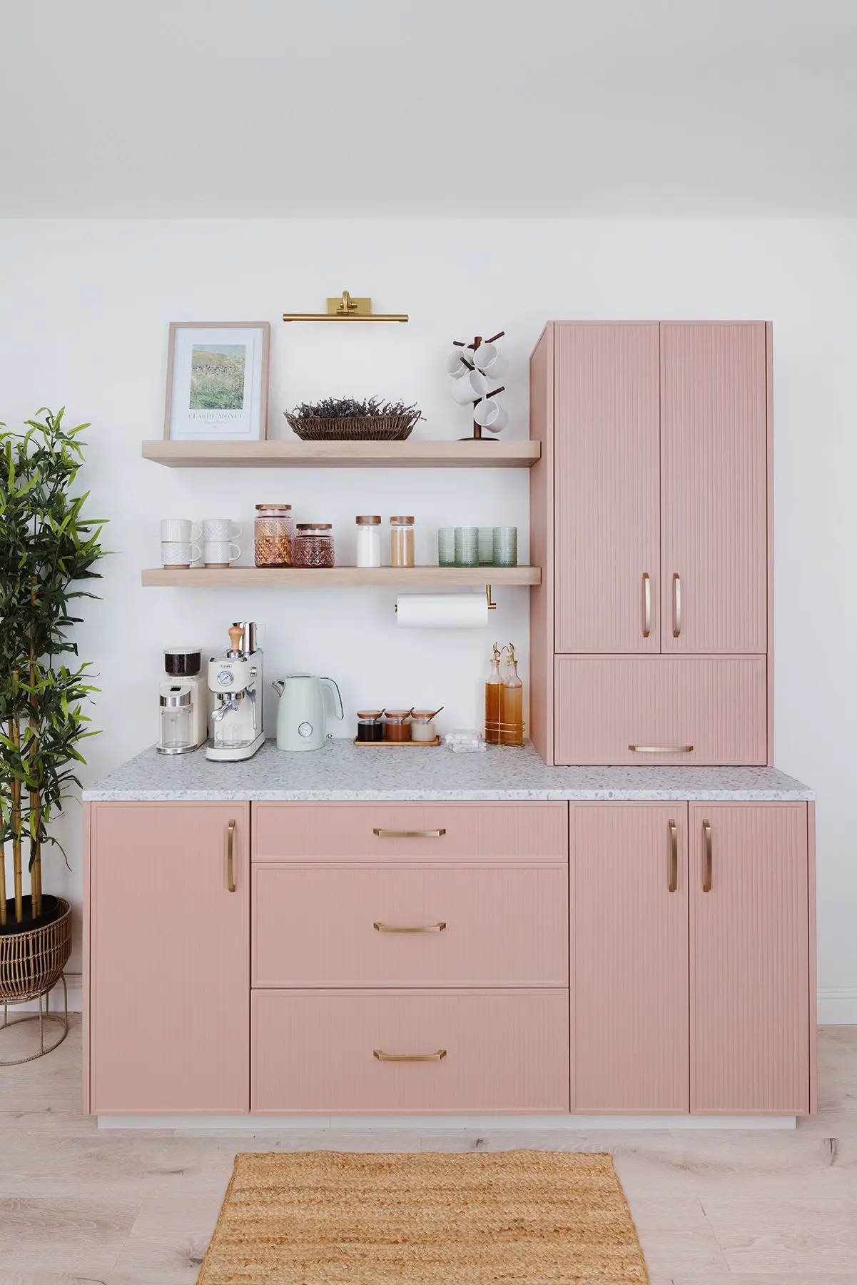 Luxury custom beverage bar station built for a modern South Florida residence
