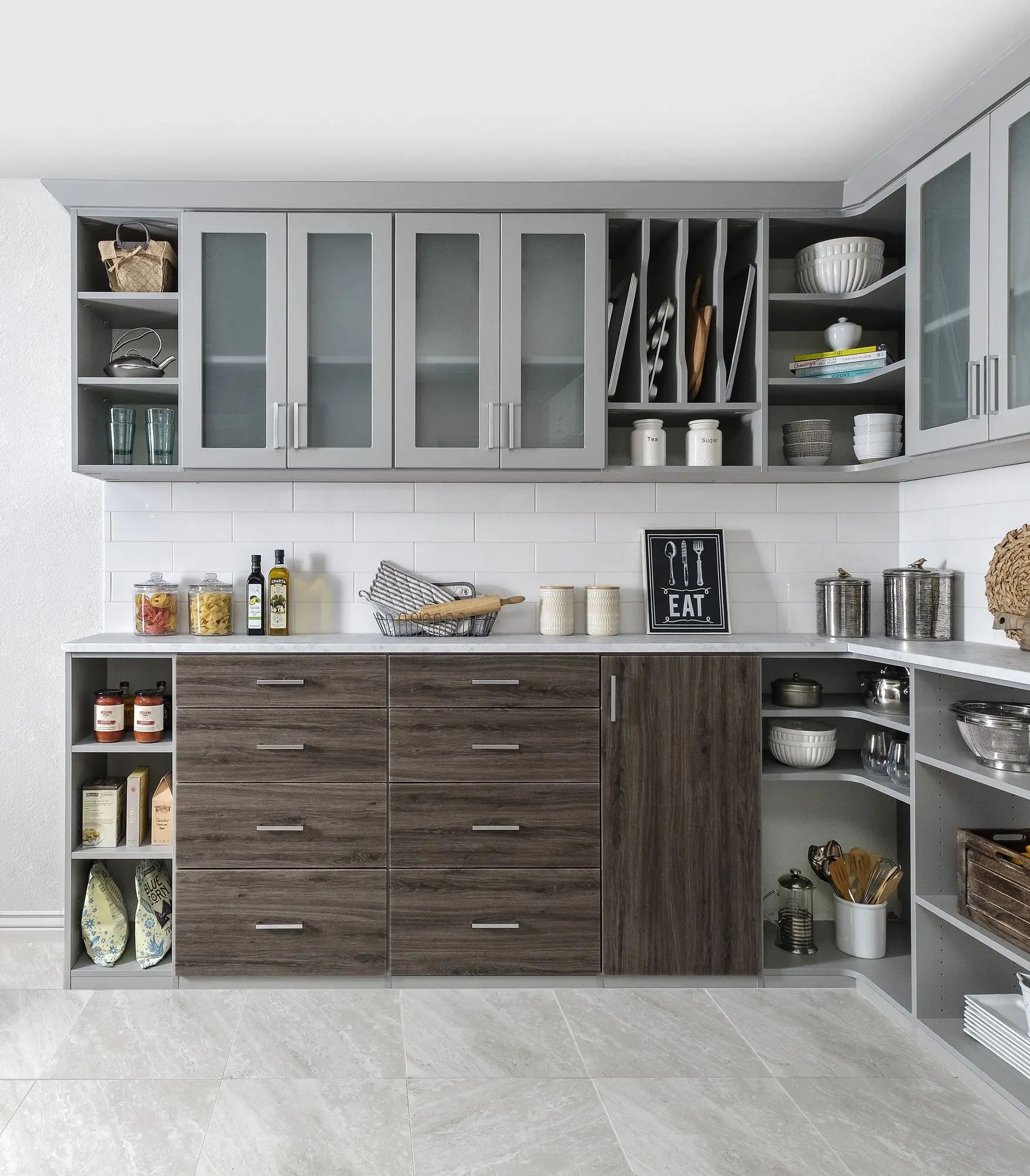 High end kitchen walk in pantry design built by a contractor in Fort Lauderdale