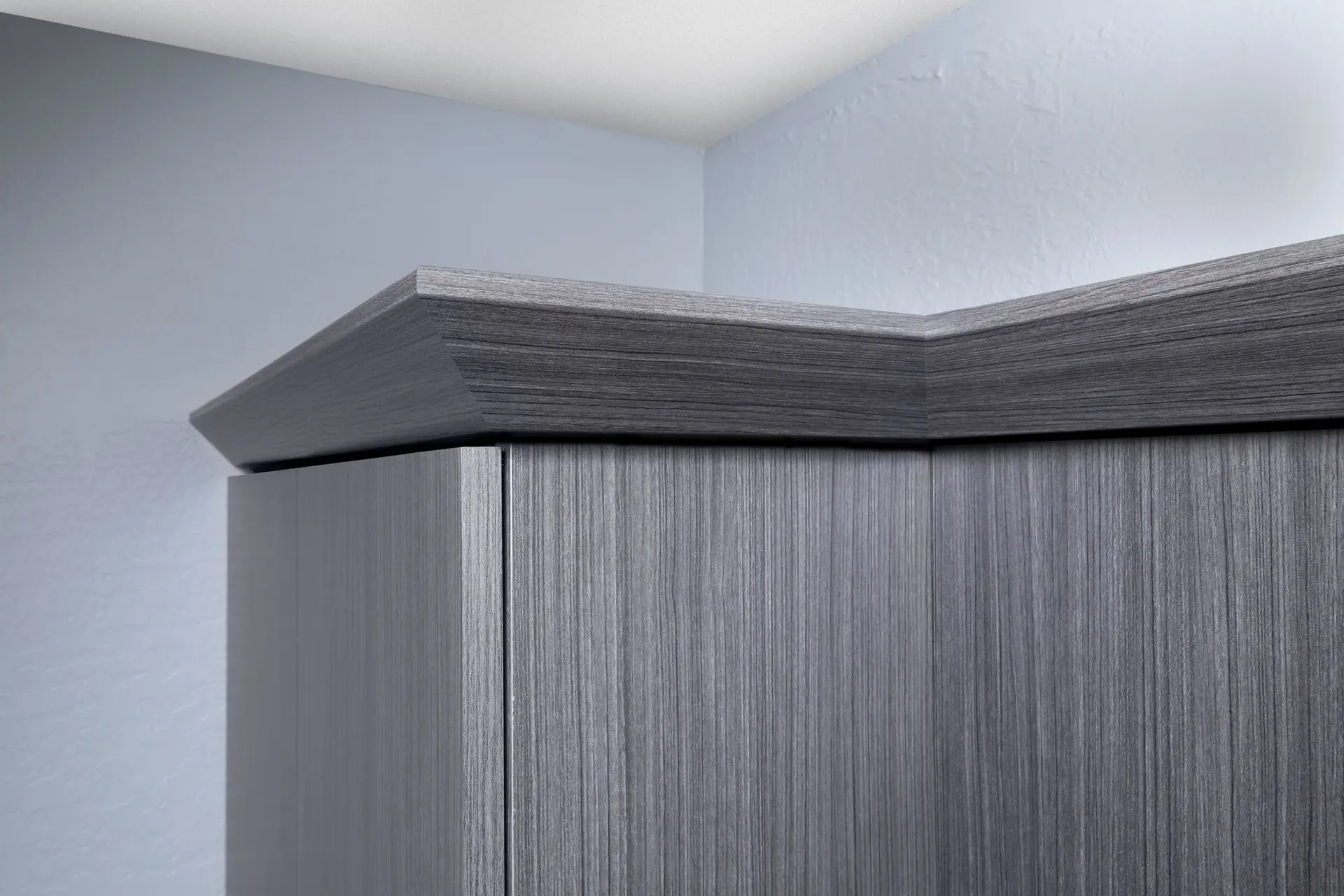Premium textured dark wood custom home office storage cabinets near me