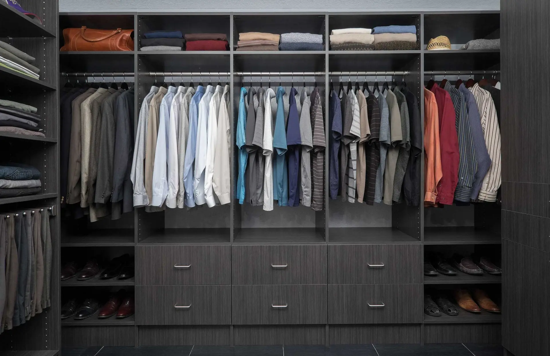 High-end custom closet organizer system installed for a home in Hollywood FL