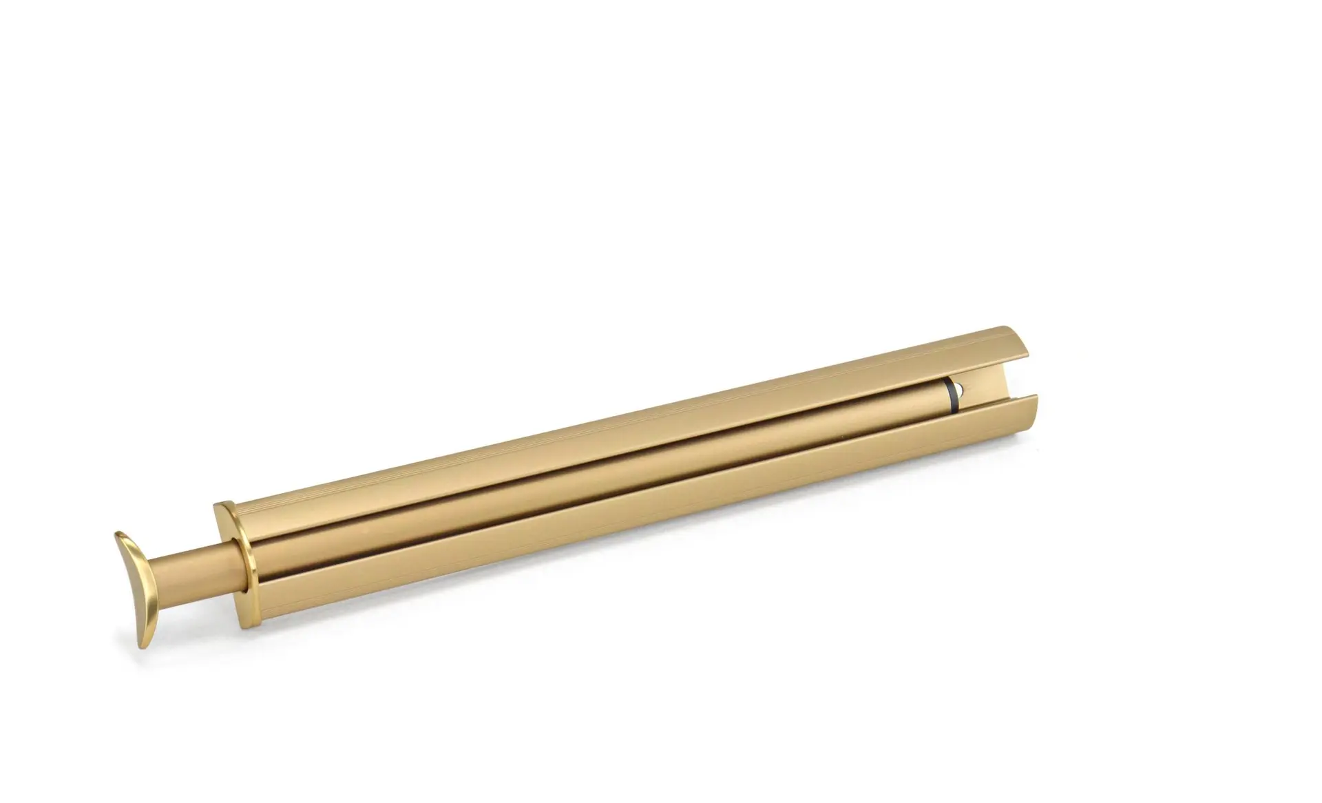 Matte gold valet rack hardware for a custom closet system in Coral Springs, FL
