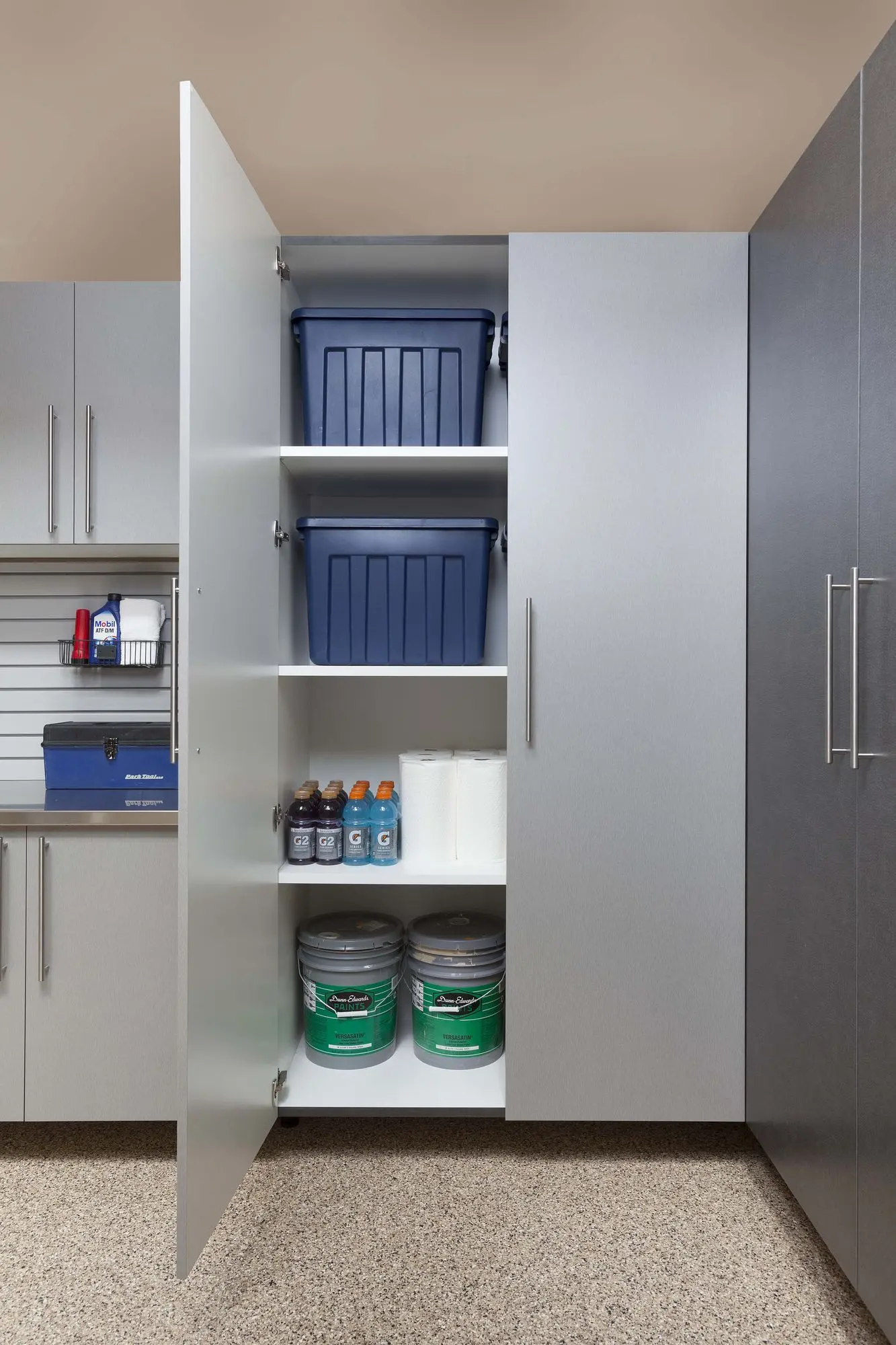 Heavy duty silver garage storage and cabinet systems near me