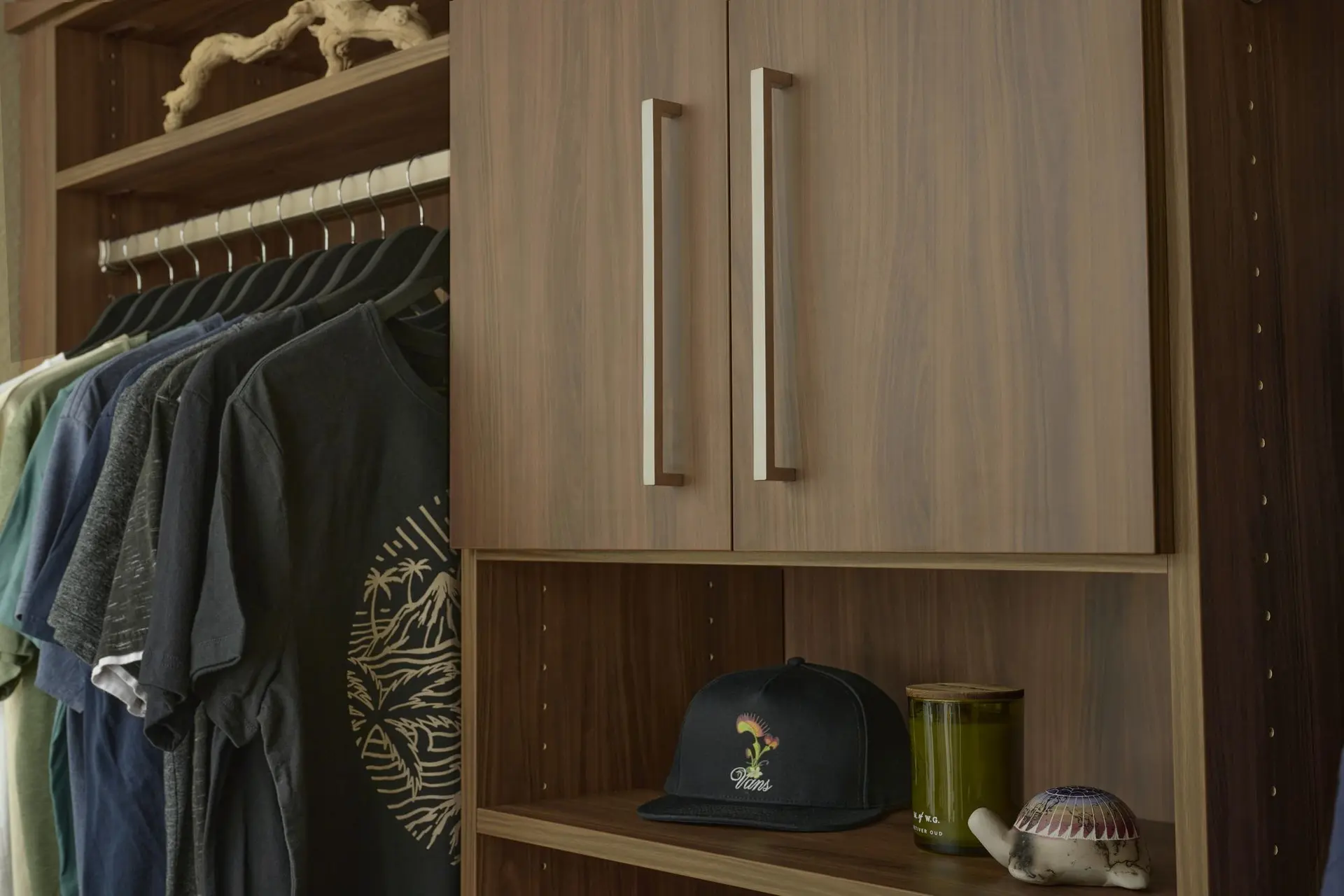 Custom closet organizer with adjustable shelving built by local wardrobe contractor in Fort Lauderdale