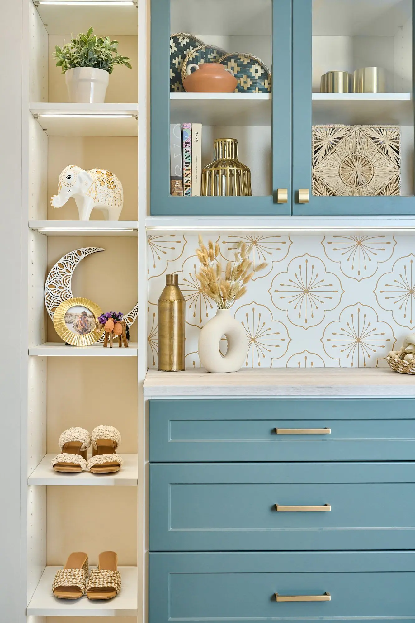 Sophisticated custom home storage design layout in a Lighthouse Point residence