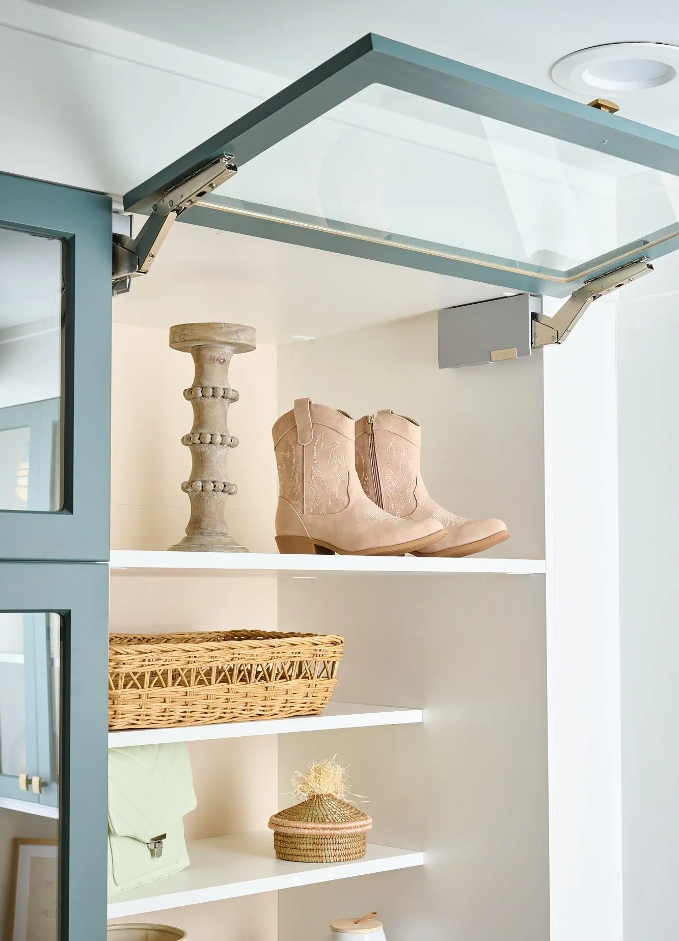 Luxury walk-in closet systems Broward County FL design with open display shelves
