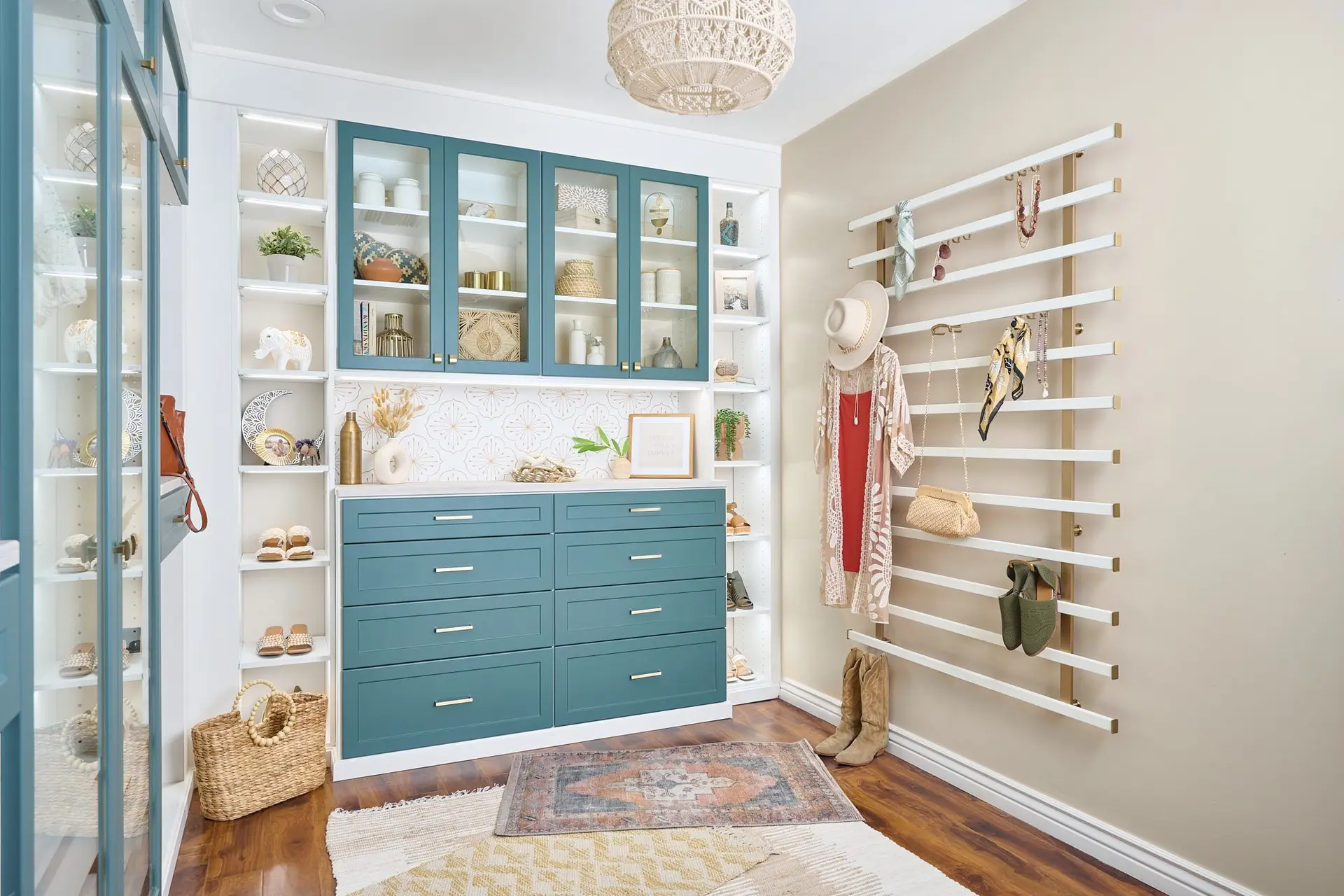 High-end custom closet design project completed in a Coconut Creek home